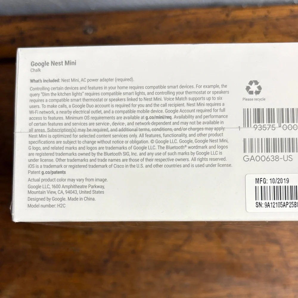 Google Smart Speaker Box - White